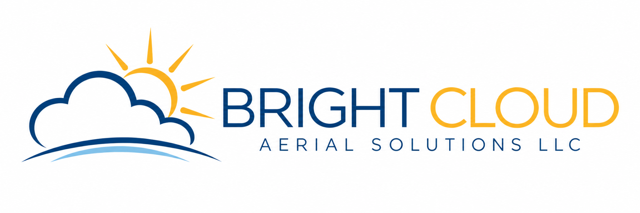 Bright Cloud Aerial Solutions LLC cloud and sun logo